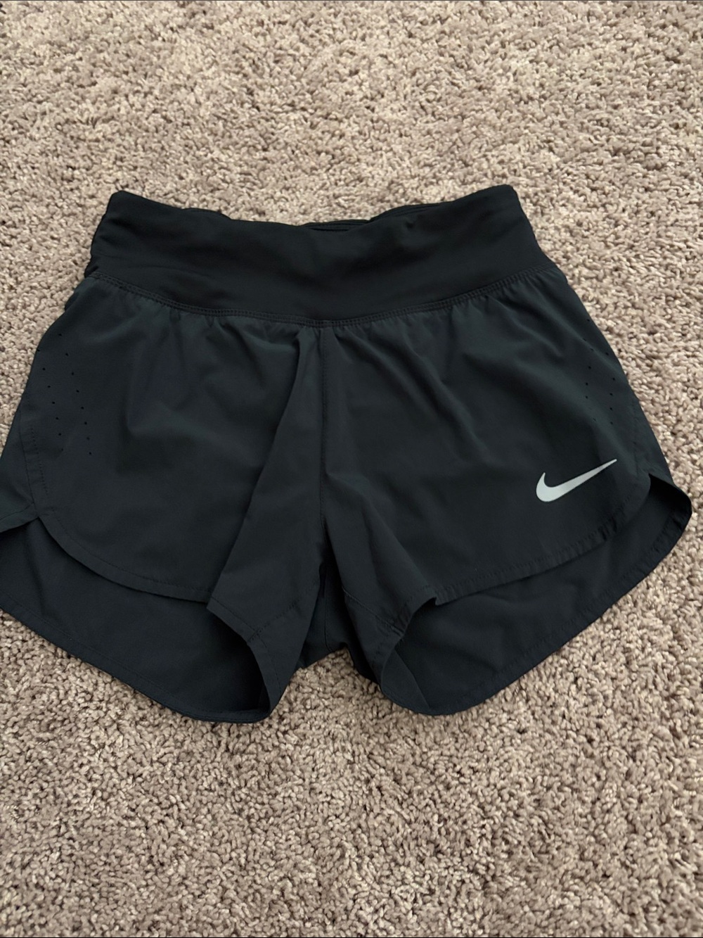 Nike Women’s Black Athletic Running Shorts with Reflective Swoosh